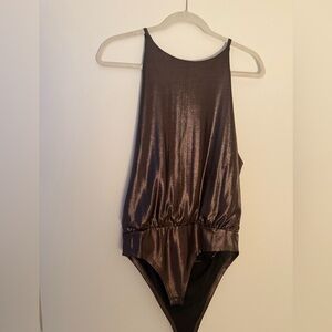 Greylin Shiny Bronze Sleeveless Top